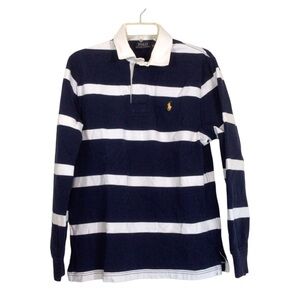 Men's Polo Ralph Lauren Striped Rugby Long Sleeve Shirt Size M